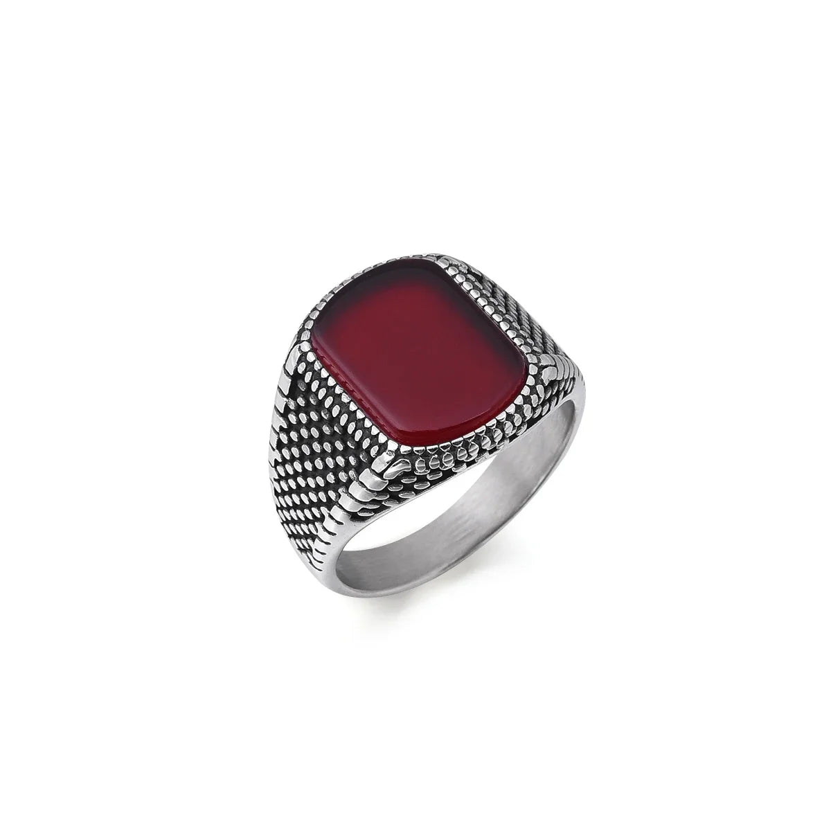 316L Stainless Steel Ring with Onyx-Look Inlay – view 9