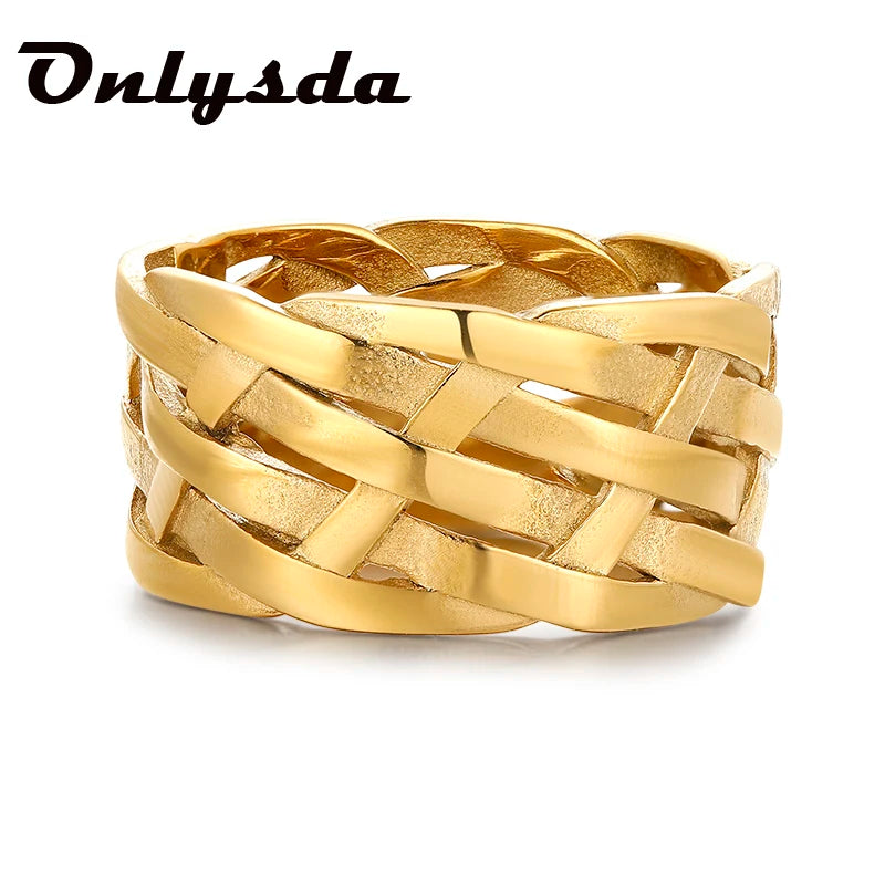 Viking Symbols Woven Stainless Steel Ring – view 2