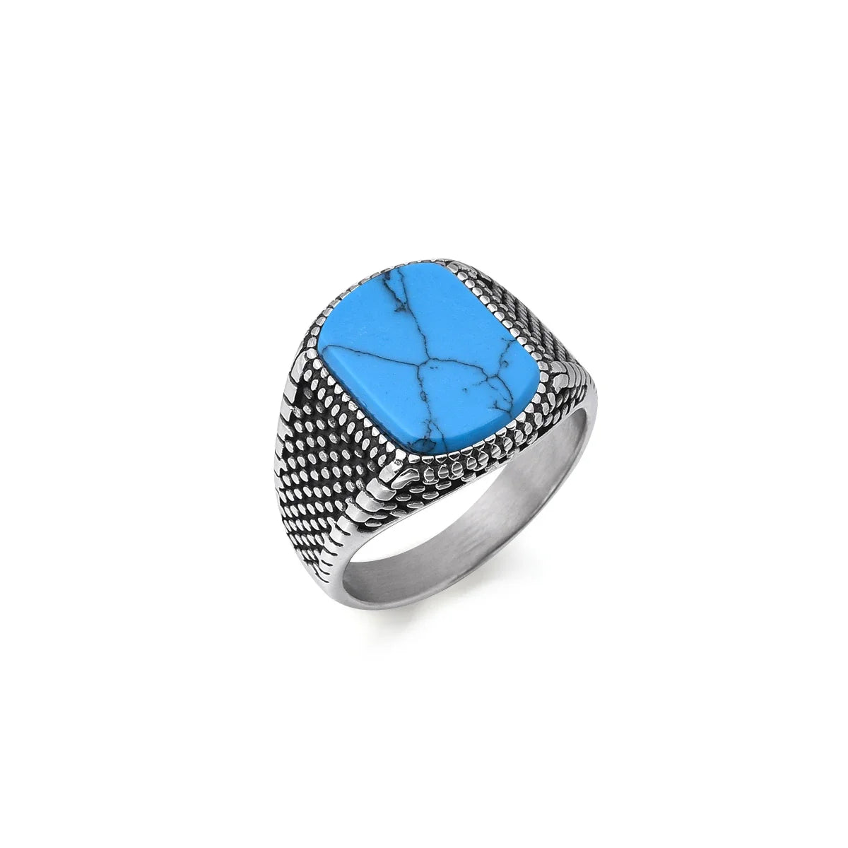 316L Stainless Steel Ring with Onyx-Look Inlay – view 7