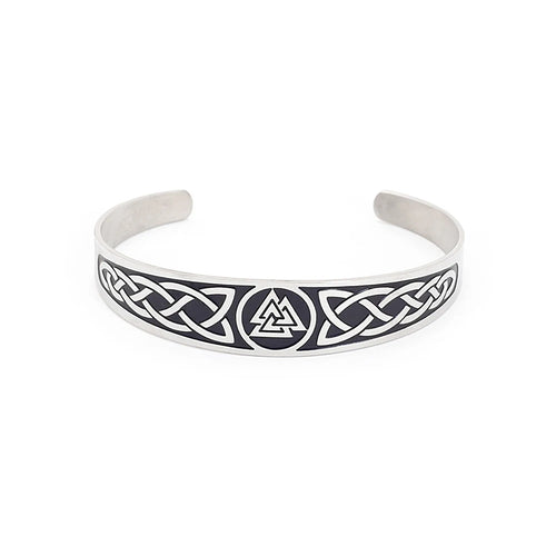 Stainless Steel Valknut Cuff Bracelet – view 8