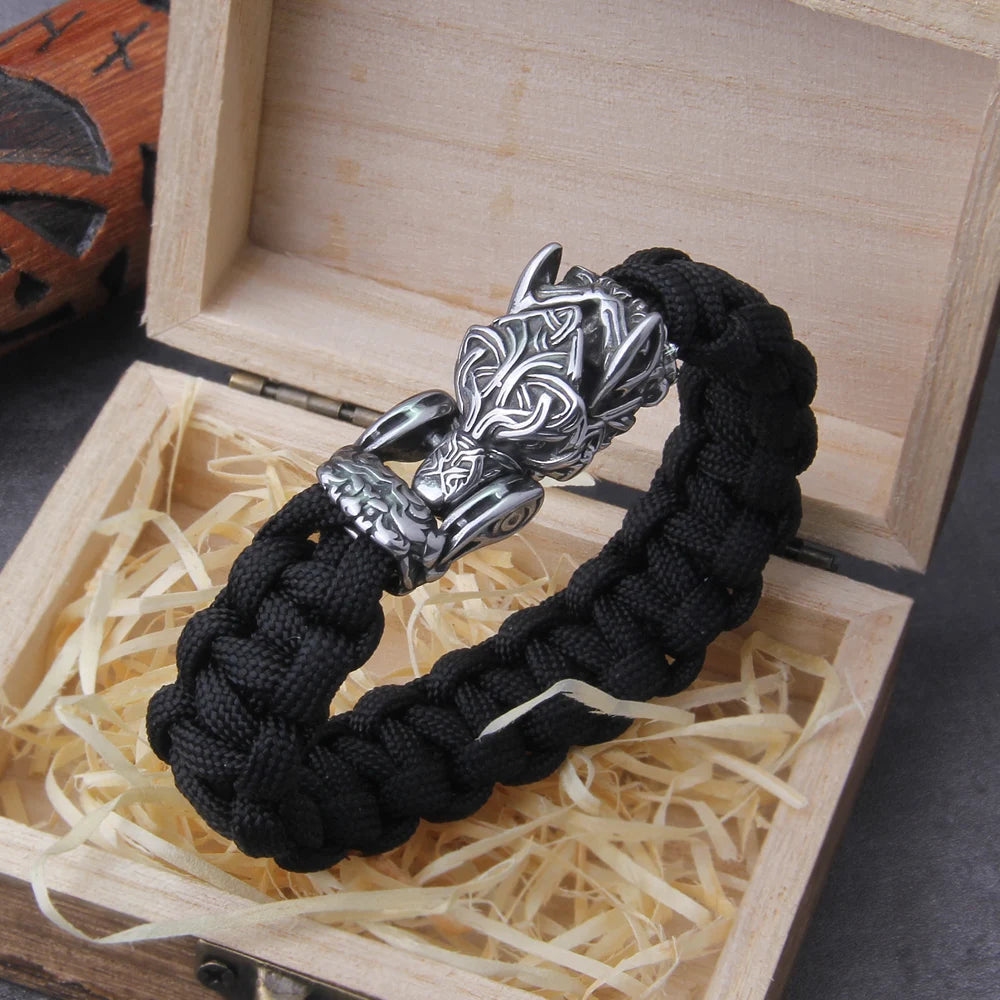 Viking Wolf Cord Bracelet – view 9
