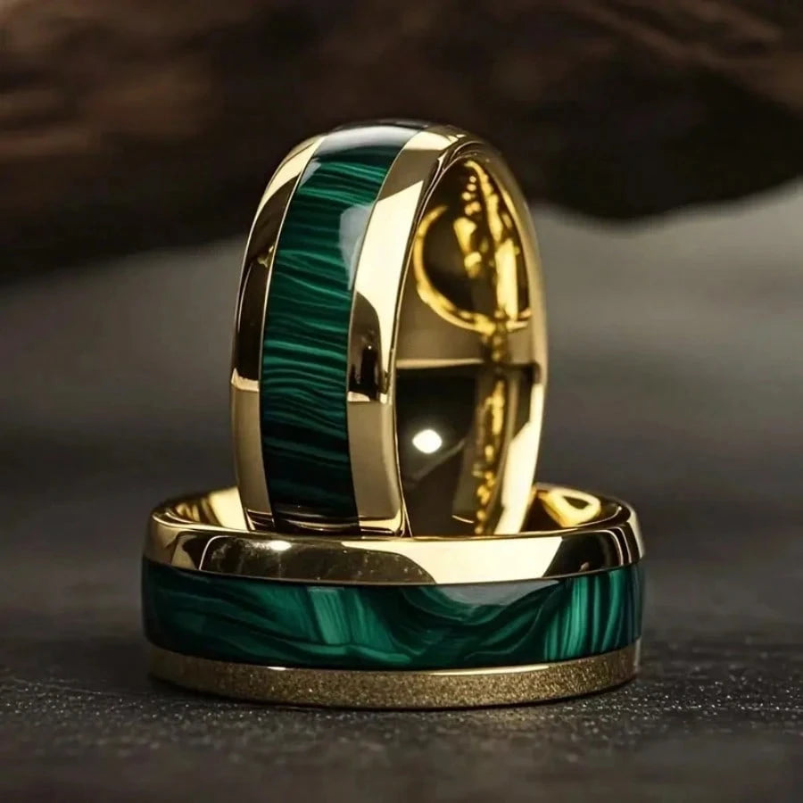 Abalone Shell Inlay Domed Ring