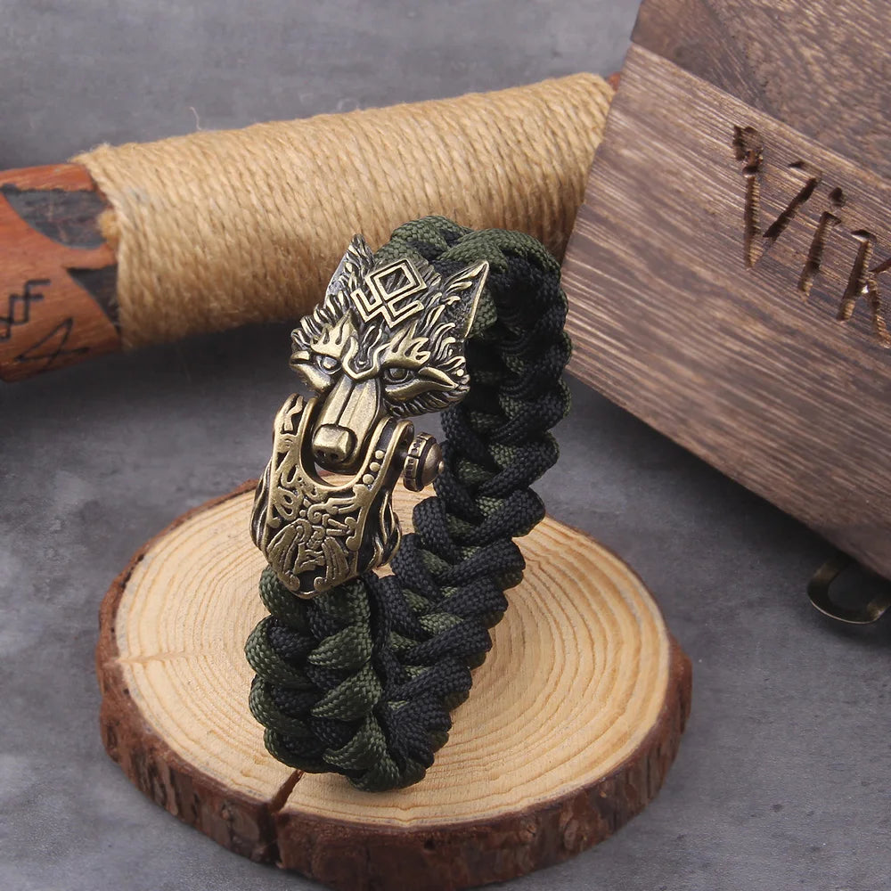 Viking Wolf Cord Bracelet