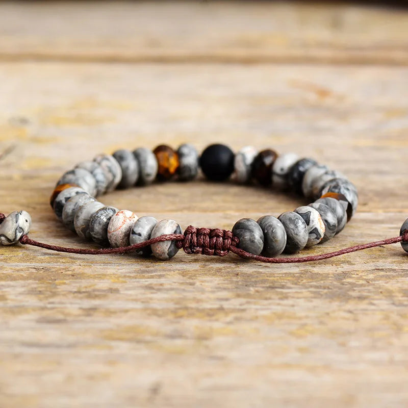 Natural Jasper Macramé Bracelet – view 5