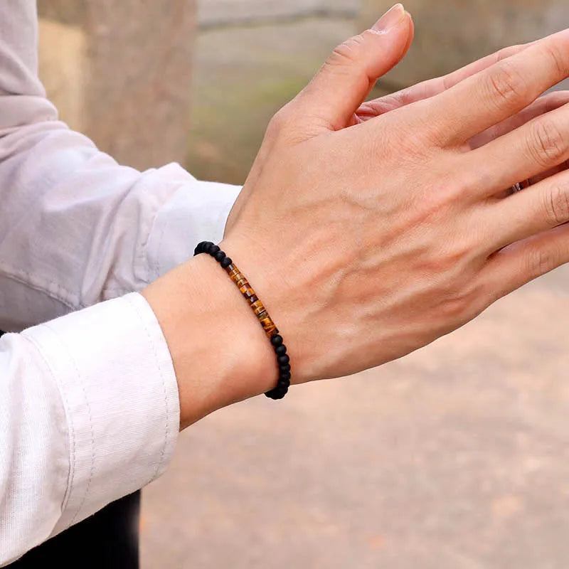 4mm Natural Stone Beaded Bracelet – view 3