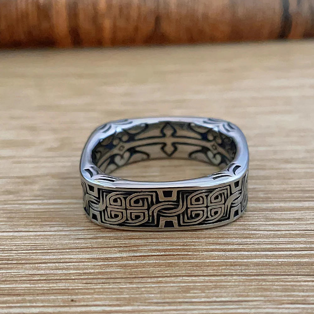 Stainless Steel Viking Celtic Ring – view 4