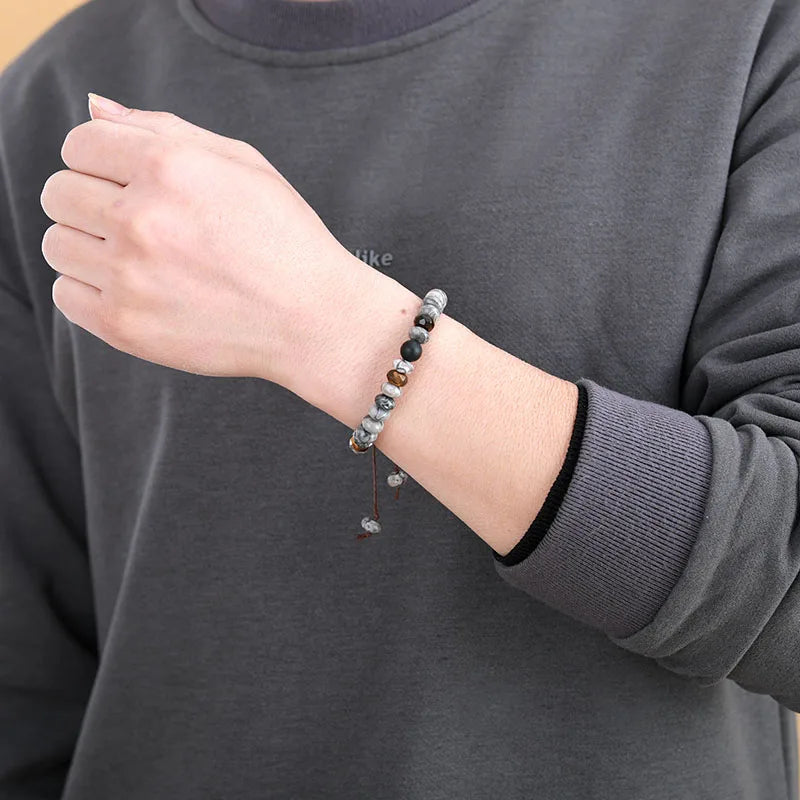 Natural Jasper Macramé Bracelet – view 6