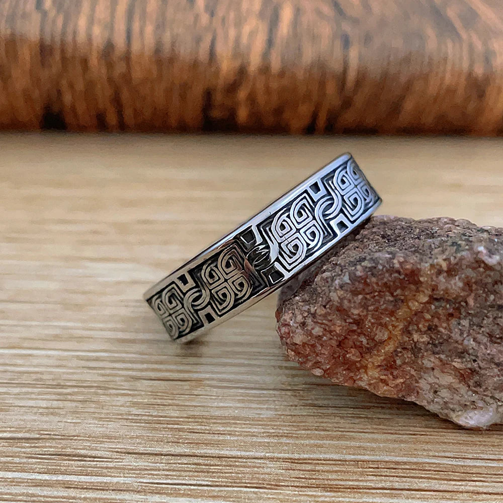 Stainless Steel Viking Celtic Ring – view 3