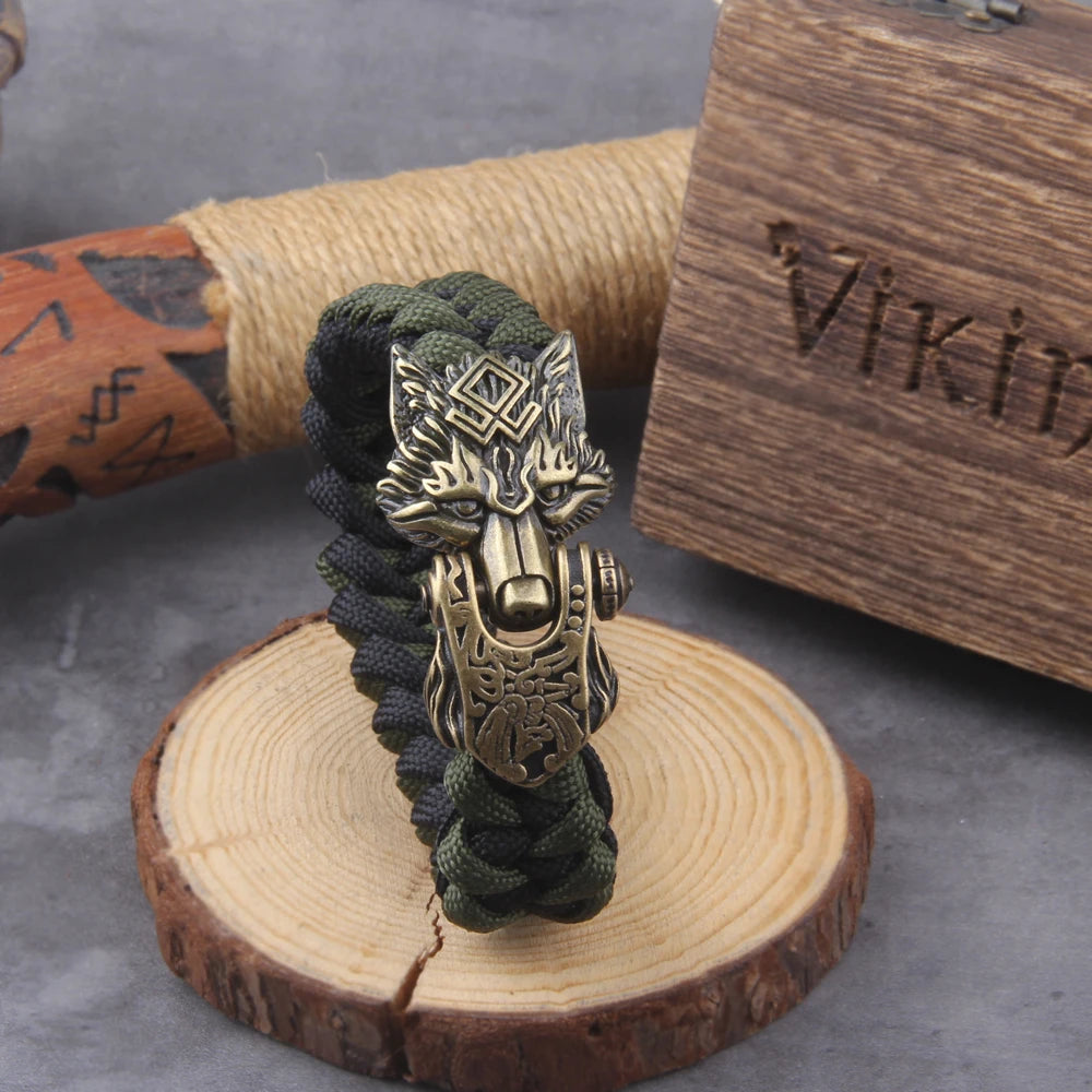 Viking Wolf Cord Bracelet – view 3