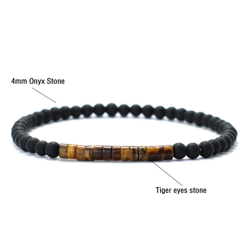 4mm Natural Stone Beaded Bracelet – view 5