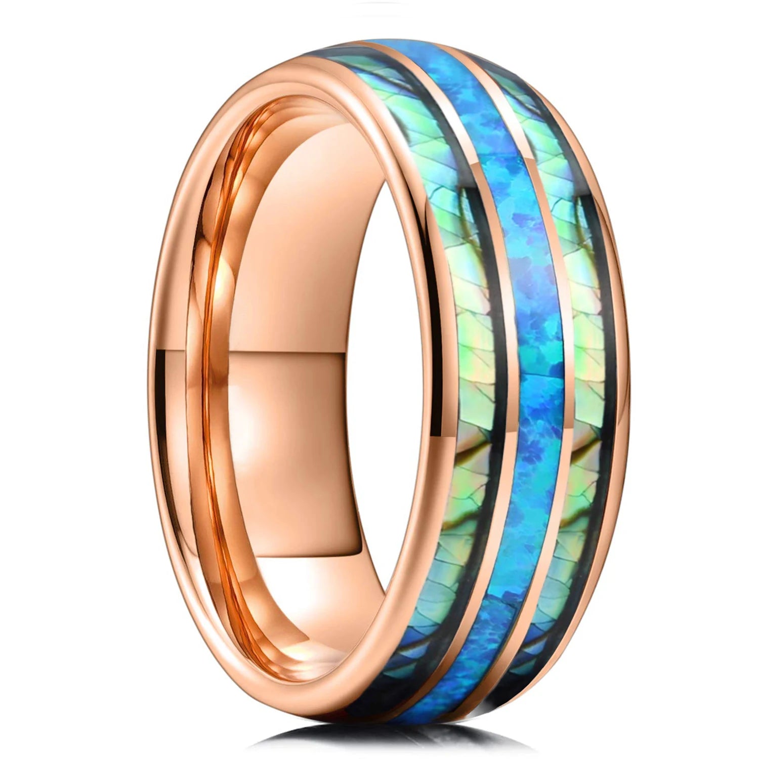 Abalone Shell Inlay Domed Ring – view 12