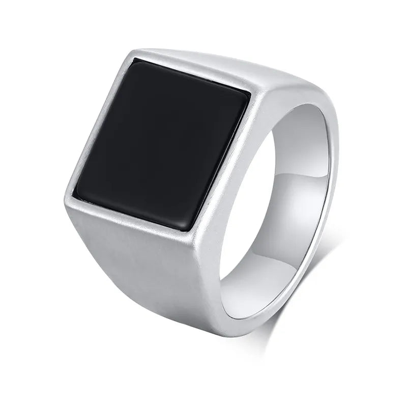 Black Enamel Signet Pinky Ring – view 5