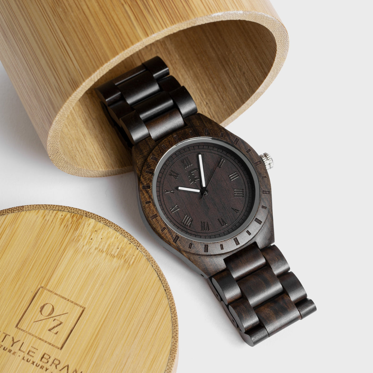 Black Walnut Wood Watch with Textured Dial – view 5