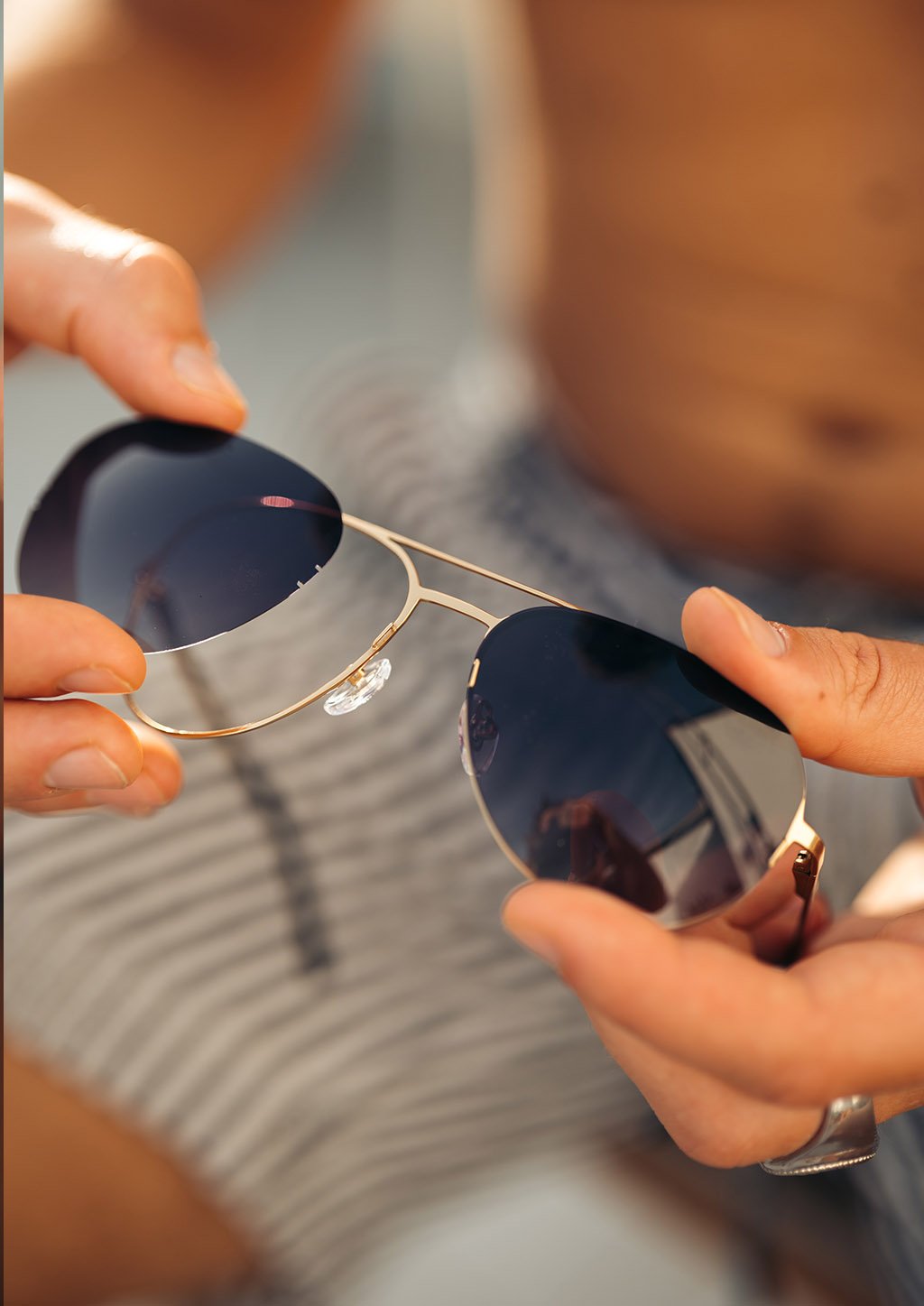 Titanium Aviator Sunglasses – Changeable Lenses – view 4