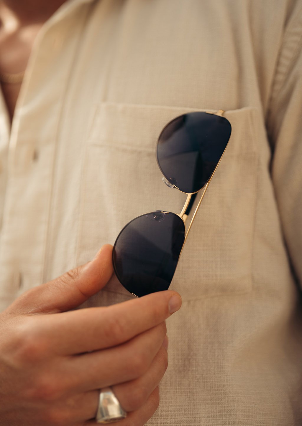 Titanium Aviator Sunglasses – Changeable Lenses – view 9