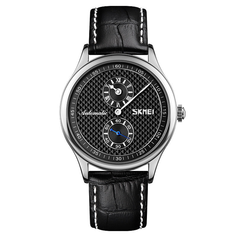 Automatic Split-Dial Watch with Leather Strap – view 10