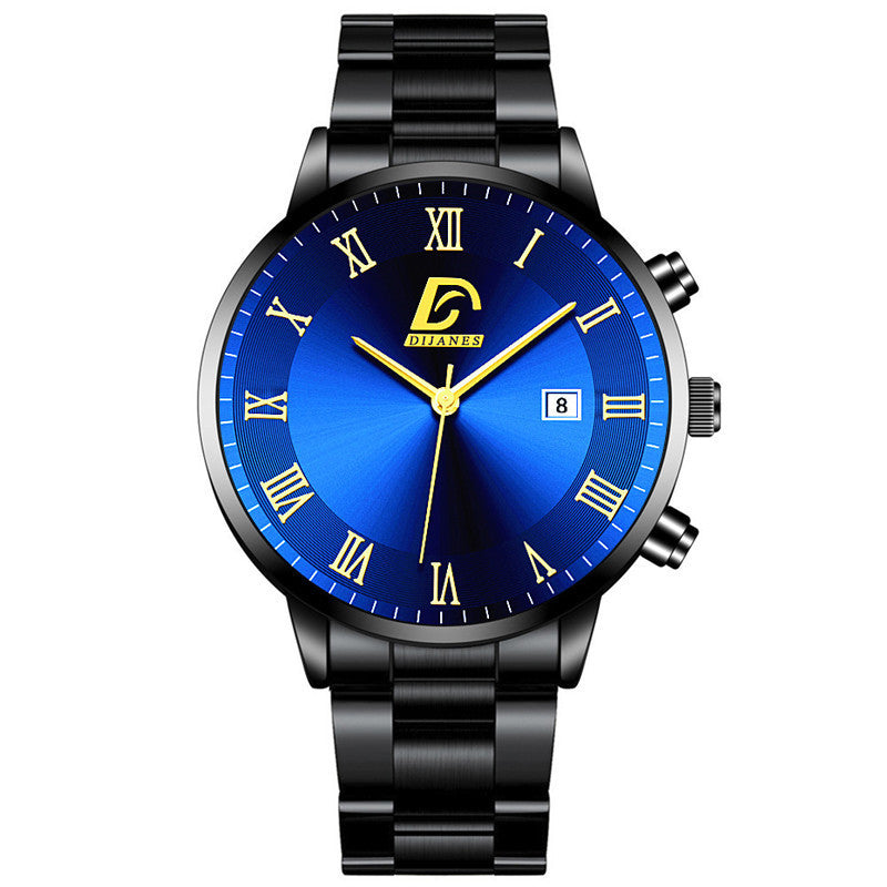 Stainless Steel Slim Calendar Watch, 9mm – view 9