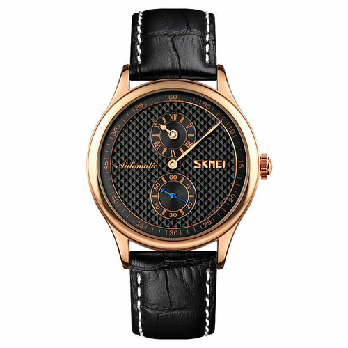 Automatic Split-Dial Watch with Leather Strap – view 13