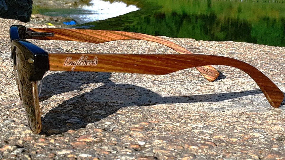 Walnut Wood Club Style Polarized Sunglasses – view 4