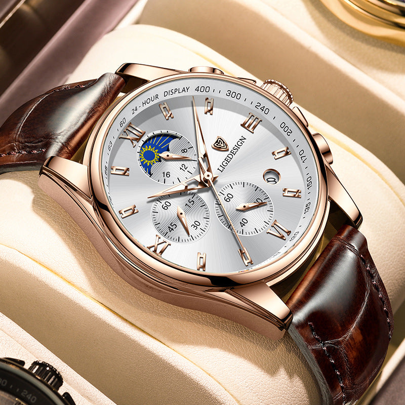 Three-Subdial Quartz Watch with Date Window – view 2