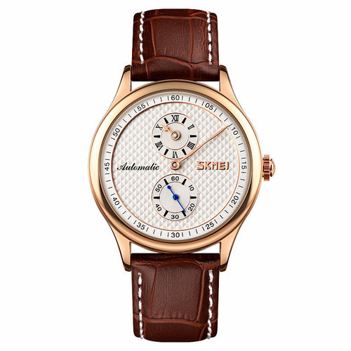 Automatic Split-Dial Watch with Leather Strap – view 14