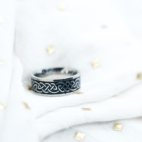 Braided Tungsten Celtic Knot Band Ring – view 4