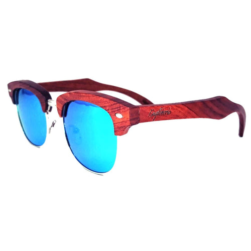 Pear Wood Polarized Sunglasses, Ice Blue Lens