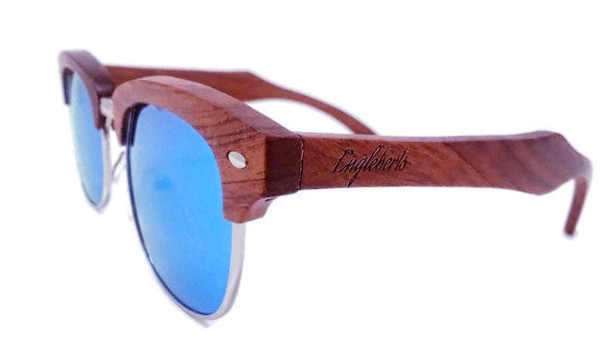 Pear Wood Polarized Sunglasses, Ice Blue Lens – view 6